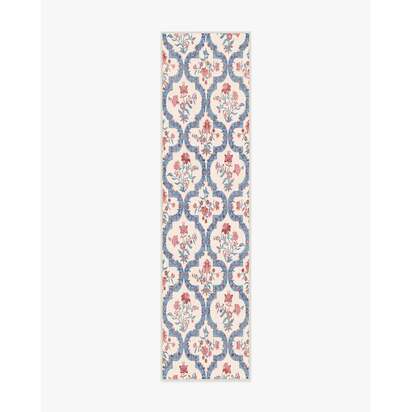 Elodie Currant & Ocean Outdoor Rug - 75 x 305 cm - Rug + Pad System