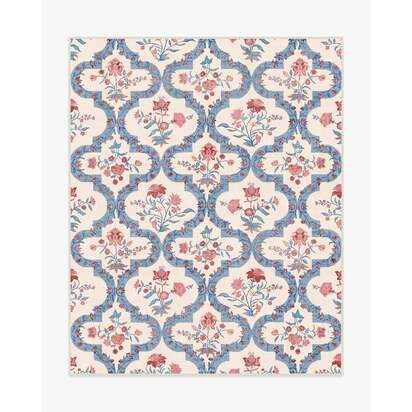 Elodie Currant & Ocean Outdoor Rug - 245 x 305 cm - Rug + Pad System