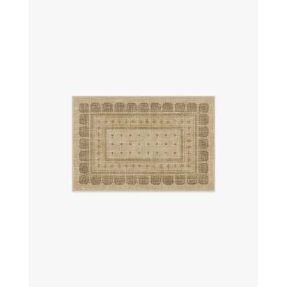 Beatrice Tan Flatwoven Rug - 60 x 90 cm - Rug + Cushioned Pad System