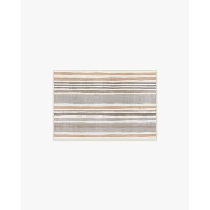 Elio Stripe Grey & Ivory Flatwoven Rug - 60 x 90 cm - Rug + Pad System