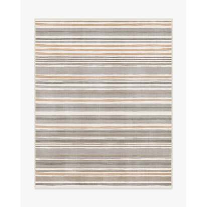 Elio Stripe Grey & Ivory Flatwoven Rug - 245 x 305 cm - Rug + Pad System