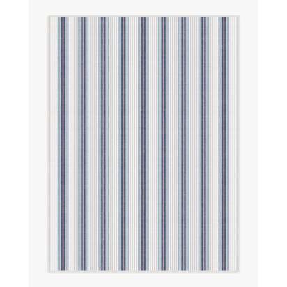 Cosette Stripe Ivory & Indigo Flatwoven Rug - 275 x 365 cm - Rug + Cushioned Pad System