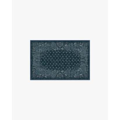 Prato Midnight Blue Flatwoven Rug - 60 x 90 cm - Rug + Pad System