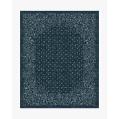Prato Midnight Blue Flatwoven Rug - 245 x 305 cm - Rug + Cushioned Pad System