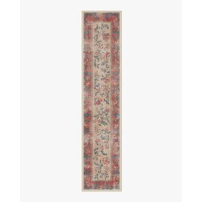 Lilou Currant & Teal Green Flatwoven Rug - 75 x 365 cm - Rug + Pad System