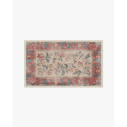 Lilou Currant & Teal Green Flatwoven Rug - 90 x 150 cm - Rug + Cushioned Pad System