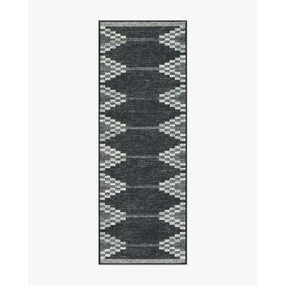 Sloane Black Flatwoven Rug - 75 x 215 cm - Rug + Pad System