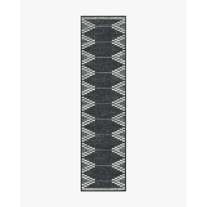Sloane Black Flatwoven Rug - 75 x 305 cm - Rug + Pad System