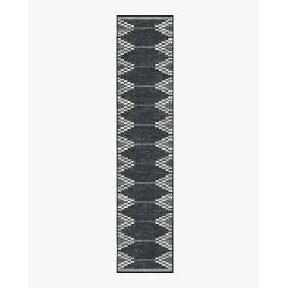 Sloane Black Flatwoven Rug - 75 x 365 cm - Rug + Pad System