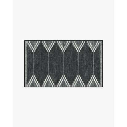 Sloane Black Flatwoven Rug - 90 x 150 cm - Rug + Pad System
