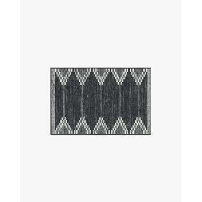Sloane Black Flatwoven Rug - 60 x 90 cm - Rug + Cushioned Pad System
