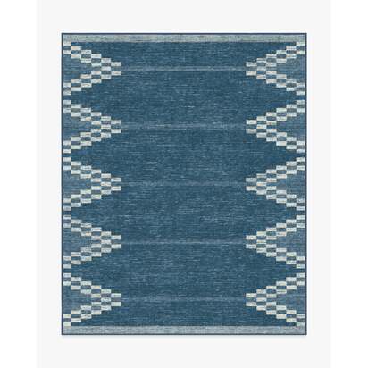 Sloane Blue Flatwoven Rug - 245 x 305 cm - Rug + Pad System