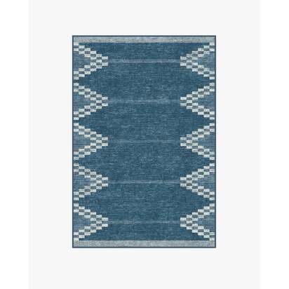 Sloane Blue Flatwoven Rug - 120 x 185 cm - Rug + Cushioned Pad System