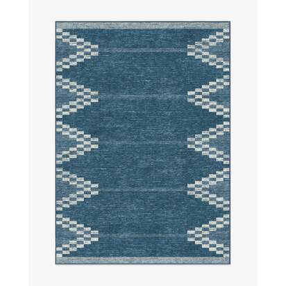 Sloane Blue Flatwoven Rug - 150 x 215 cm - Rug + Cushioned Pad System