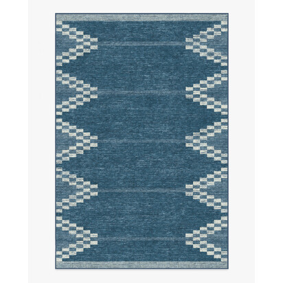 Sloane Blue Flatwoven Rug - 185 x 275 cm - Rug + Cushioned Pad System
