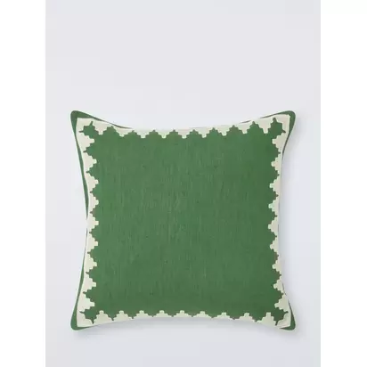John Lewis Chevron Border Cushion Green | 45 x 45cm
