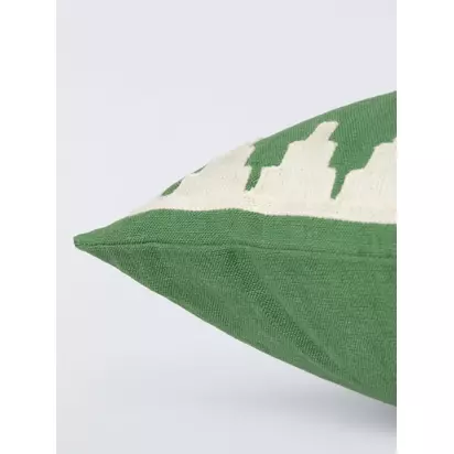John Lewis Chevron Border Cushion Green | 45 x 45cm