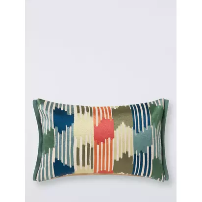 John Lewis Ikat Stripe Cushion, Multi Multi | 35 x 55cm
