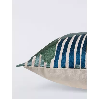 John Lewis Ikat Stripe Cushion, Multi Multi | 35 x 55cm
