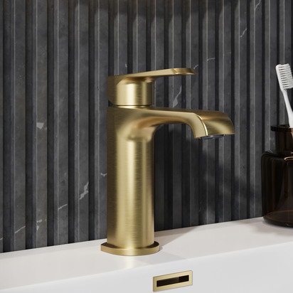 Harbour Essence Mono Basin Mixer Tap - Brushed Brass