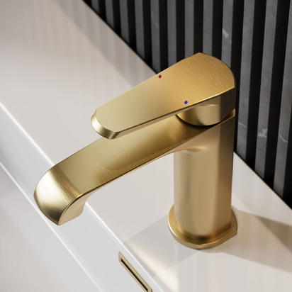 Harbour Essence Mono Basin Mixer Tap - Brushed Brass