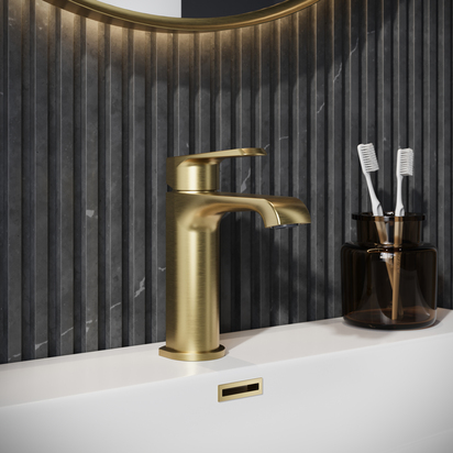 Harbour Essence Mono Basin Mixer Tap - Brushed Brass