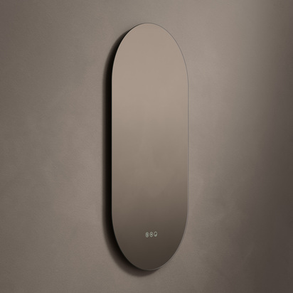 Origins Living Claris Capsule LED Illuminated Mirror with Demister Pad - 450 x 900mm