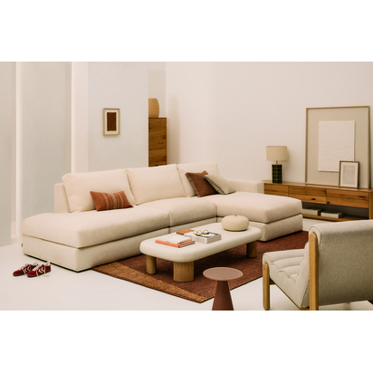 Niven beige 100% melange linen cushion cover with side stripes 45 x 45cm