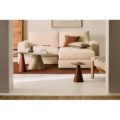 Niven beige 100% melange linen cushion cover with side stripes 45 x 45cm