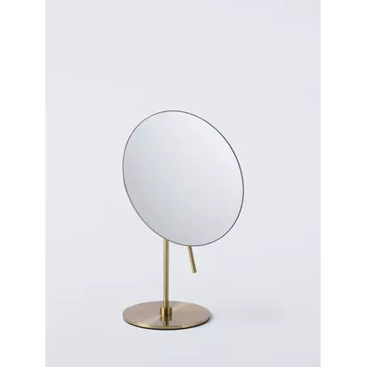 John Lewis Elegance Magnifying Mirror, Brushed Brass Brushed Brass | H294 x W202 x D130mm