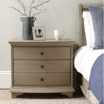 Winchcombe Smoked Oak Wide 3 Drawer Bedside