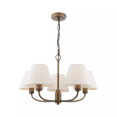 Laura Ashley Denston 5 Light Ceiling Chandelier, Metallic Bronze Metallic Bronze | H30 x W54 x D54cm