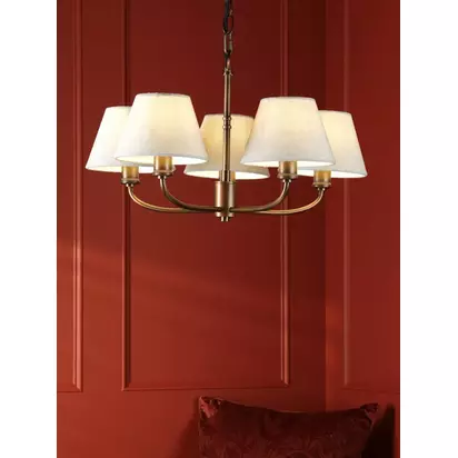 Laura Ashley Denston 5 Light Ceiling Chandelier, Metallic Bronze Metallic Bronze | H30 x W54 x D54cm