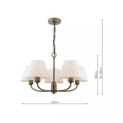 Laura Ashley Denston 5 Light Ceiling Chandelier, Metallic Bronze Metallic Bronze | H30 x W54 x D54cm