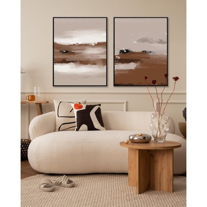 Dusk I & II Canvas Set Of 2 53 x 73 cm Black