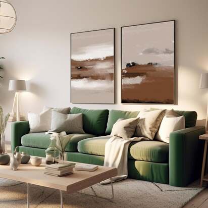 Dusk I & II Canvas Set Of 2 53 x 73 cm Black