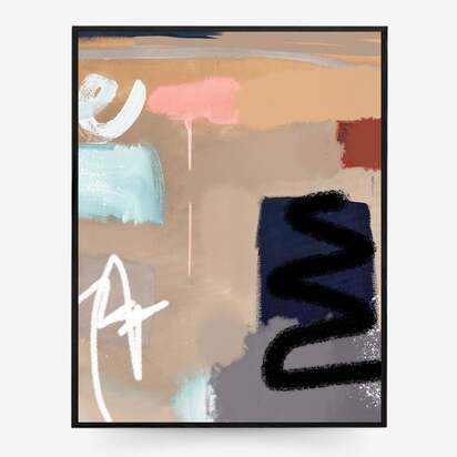 Solace Framed Canvas 53 x 73 cm Black