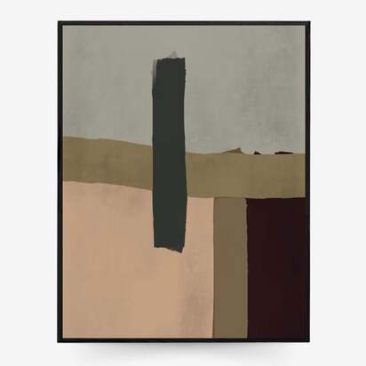 The Contemporary Farm Framed Canvas 93 x 123 cm Brown