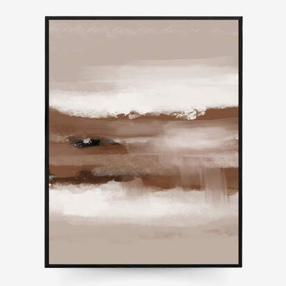 Dusk II Framed Canvas 73 x 103 cm Brown