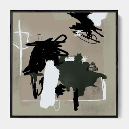 Nature Study Framed Canvas 73 x 73 cm Black