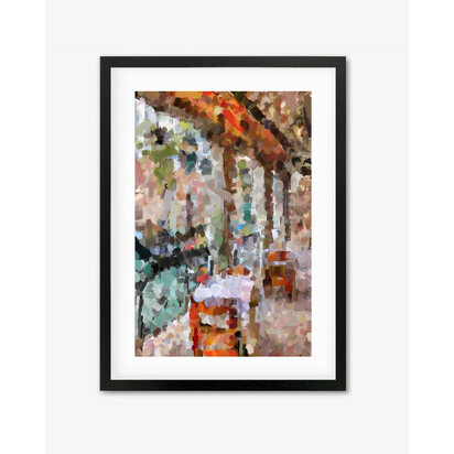 Table For Two Framed Art 43 x 53 cm Black Frame