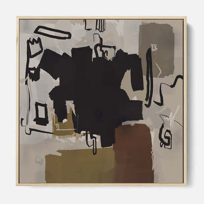 Fables Of Kings Framed Canvas 73 x 73 cm Black