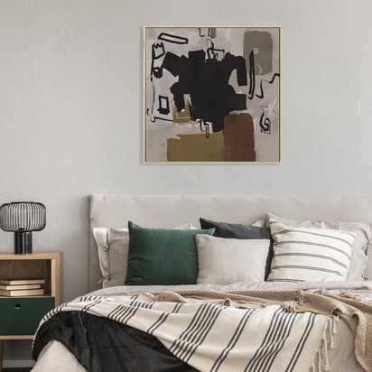 Fables Of Kings Framed Canvas 103 x 103 cm Black