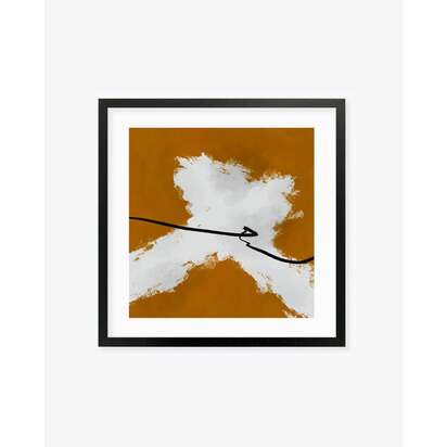 Burnt Orange II Framed Artwork 73 x 73 cm Black Frame