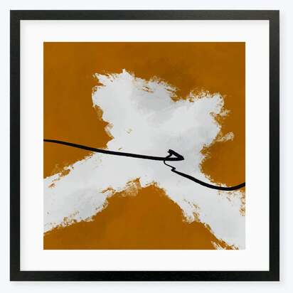 Burnt Orange II Framed Artwork 73 x 73 cm Black Frame