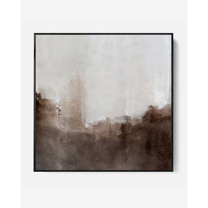 Mocha Ripple Framed Canvas 73 x 73 cm Black
