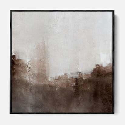 Mocha Ripple Framed Canvas 93 x 93 cm Black