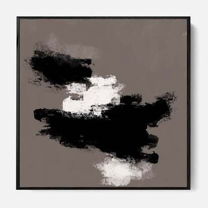 Dark Hues IV Framed Canvas 73 x 73 cm Black