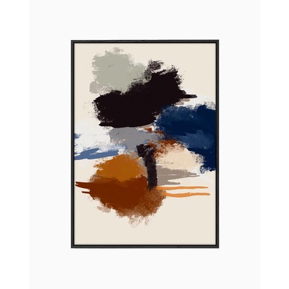 Abstract Paradigm III Framed Canvas 73 x 103 cm Black