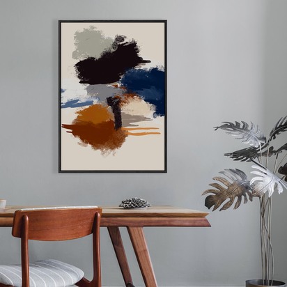 Abstract Paradigm III Framed Canvas 93 x 123 cm Black